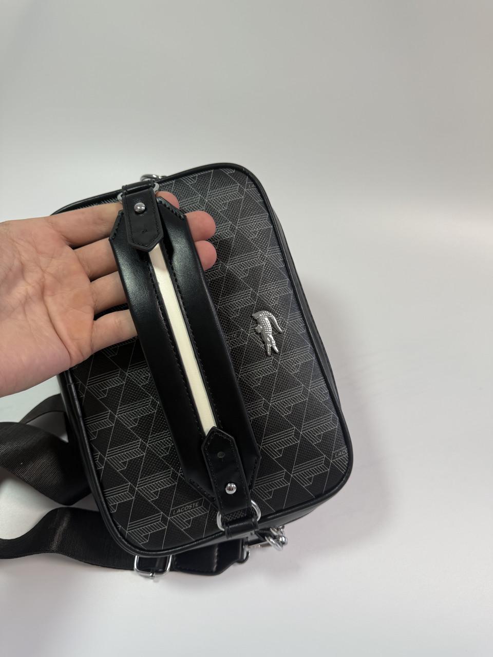 Сумка Lacoste monogram через плечо Черный - фото 8