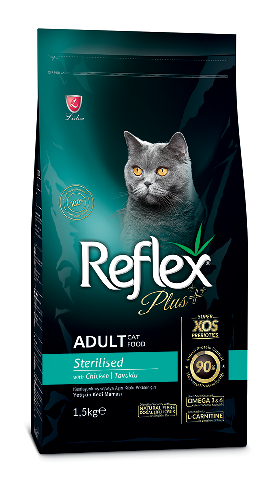 Корм для стерилізованих кішок сухий Reflex Plus з куркою 1,5 кг (RFX-306)