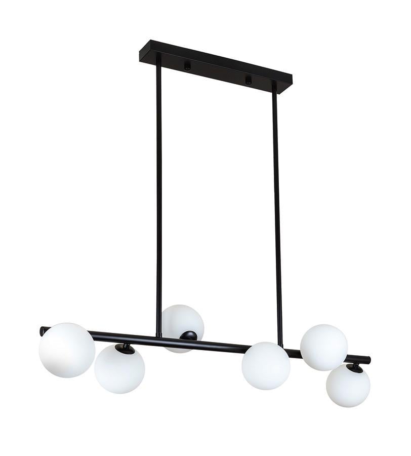 Люстра 761J2023-6 BK/WH Чорний/Білий