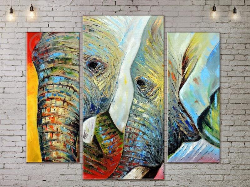 Модульная картина ArtStar Слоны ADA0077_2 размер 80 х 110 см