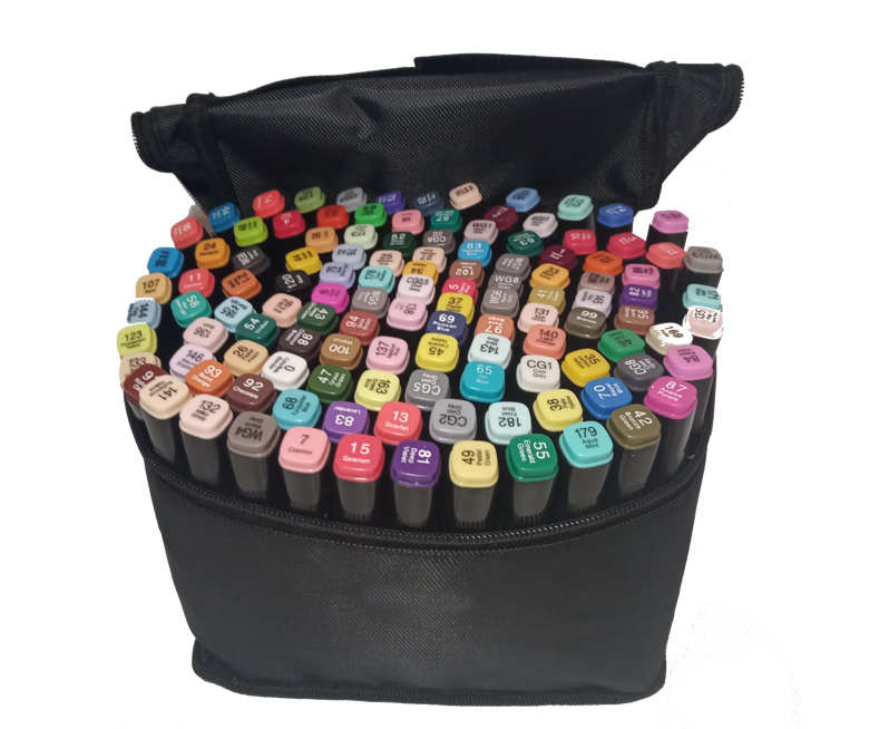 Маркеры двусторонние на спиртовой основе 120 шт. Белый