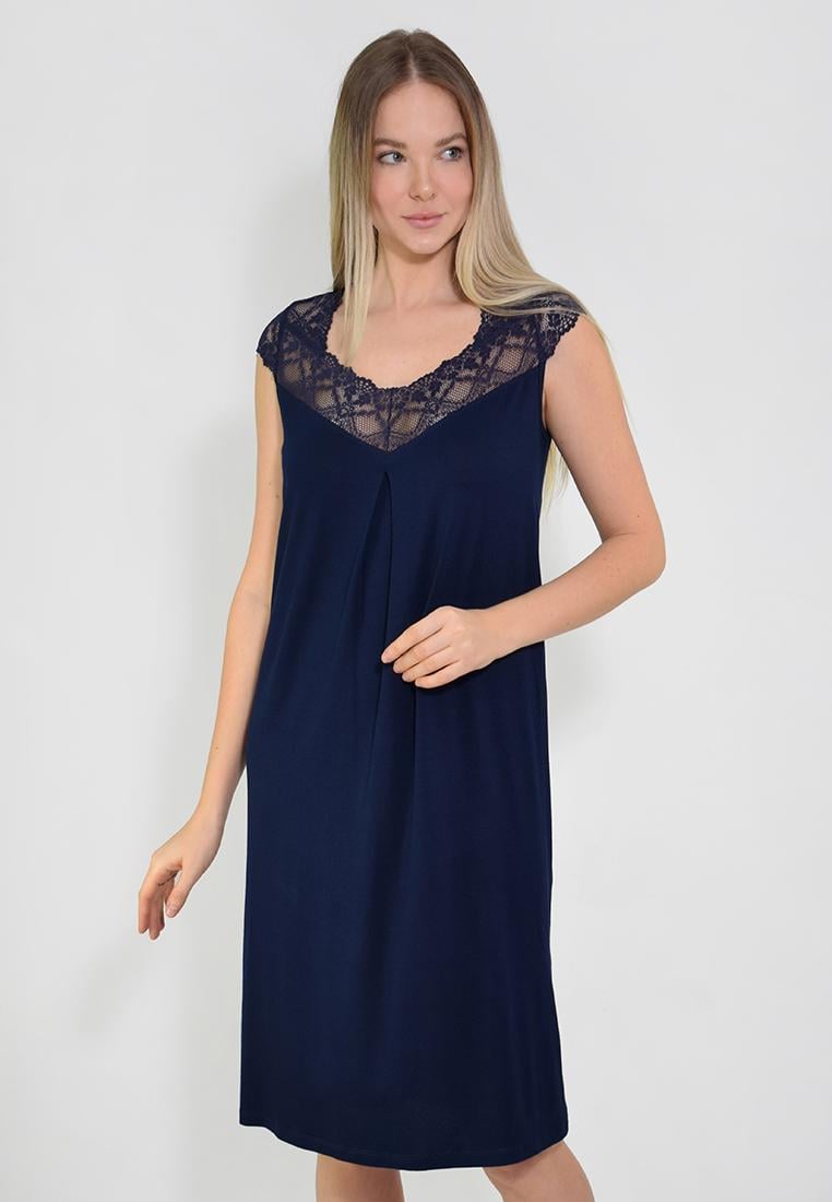 Женская ночная рубашка N.EL 1267-92-2 XL Темно-синий - фото 2 Женская ночная рубашка N.EL 1267-92-2 XL Темно-синий - фото 2
