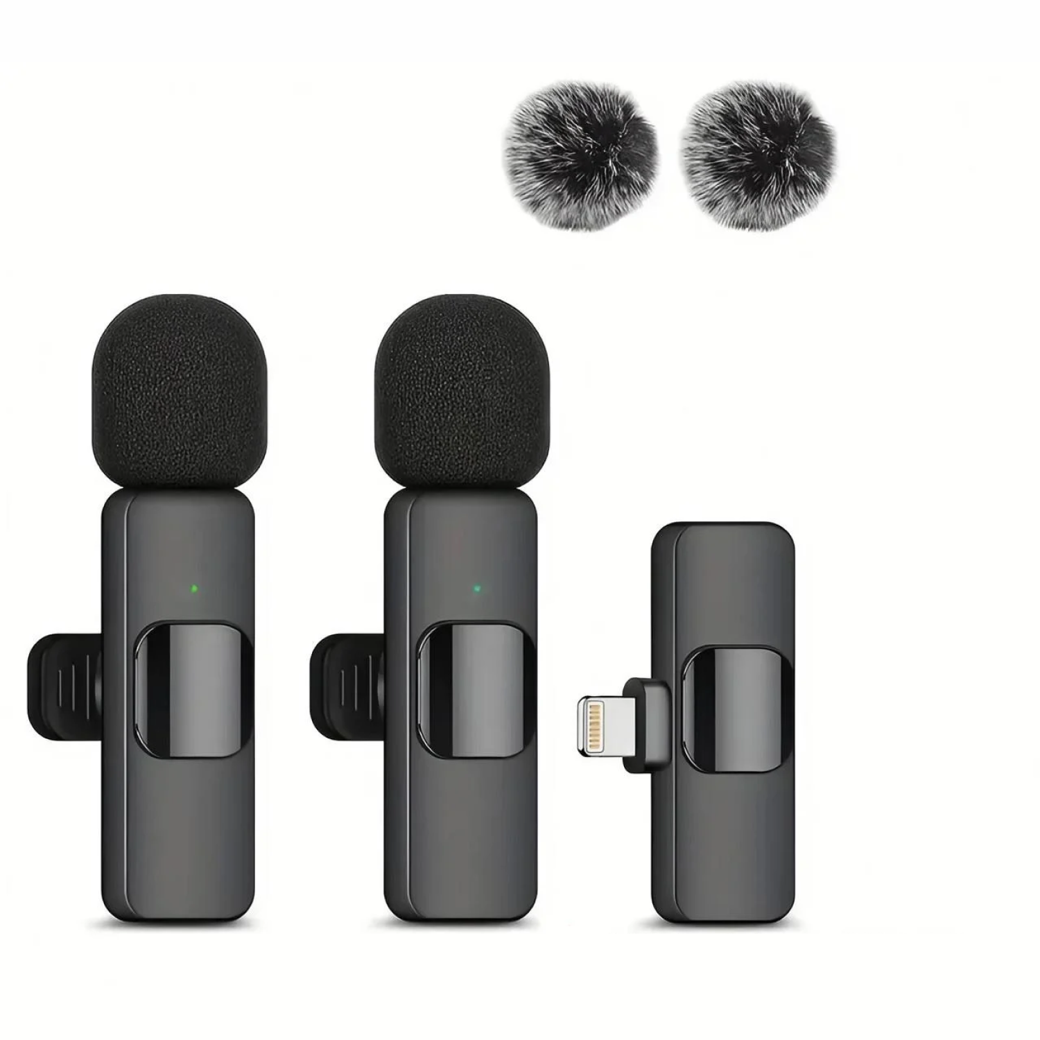 Набор микрофонов петличка беспроводных с шумодавом Lightning для iPhone 14+ (2622865335)