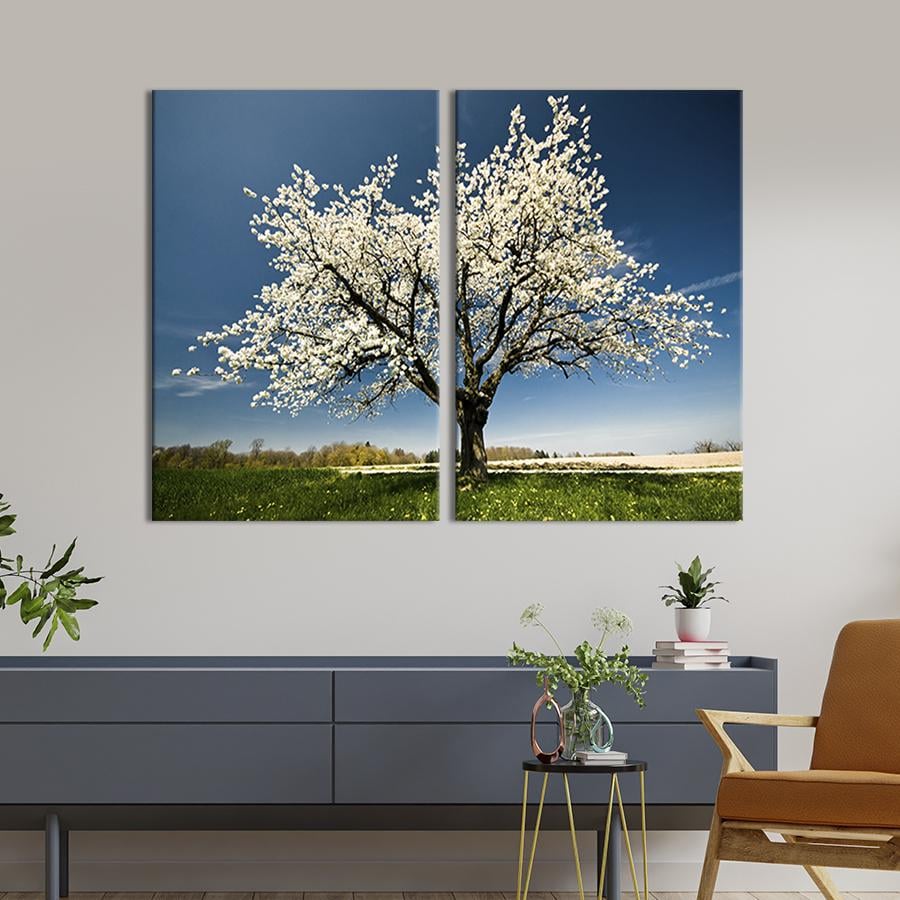 Модульная картина на холсте Диптих Белое дерево 165x122 см (546-2)
