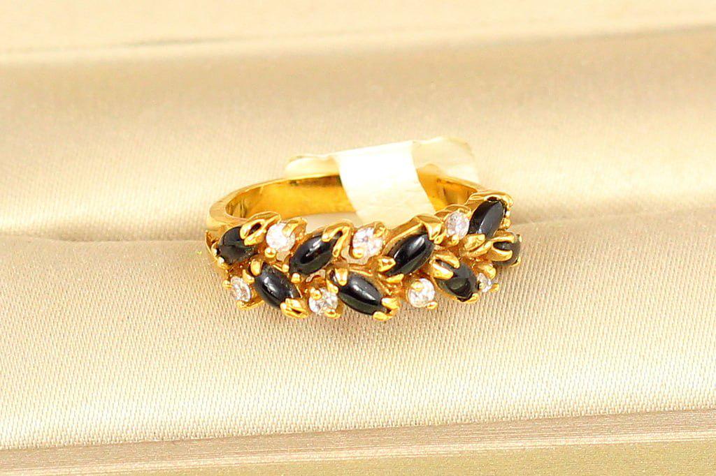 Кольцо тропинка с черным ониксом р. 15 (28766977)