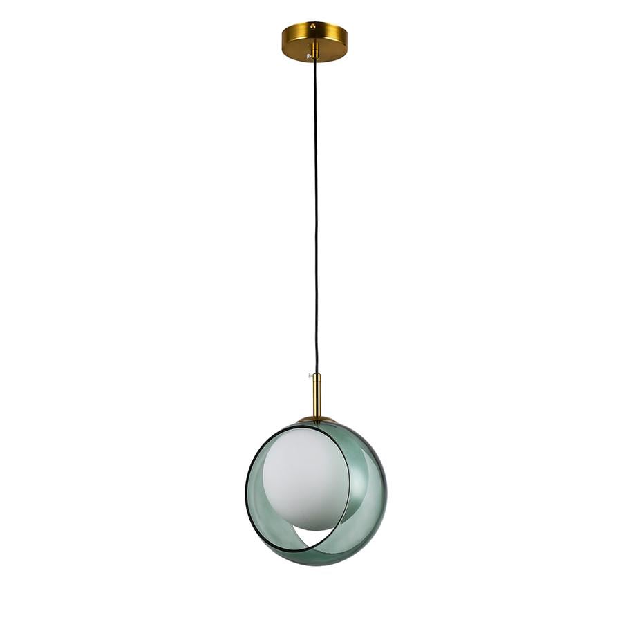 Светильник подвесной шар Levistella 800P3309-1 GR+WH E27 Бронзовый/Зеленый/Белый (31261075)