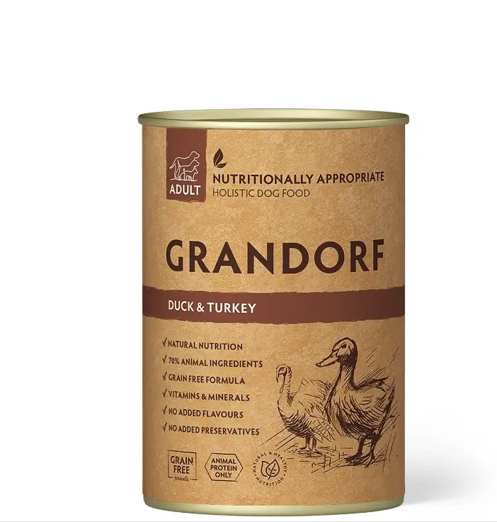 Корм влажный для взрослых собак Grandorf DUCK & TURKEY с уткой и индейкой 400 г Корм влажный для взрослых собак Grandorf DUCK & TURKEY с уткой и индейкой 400 г