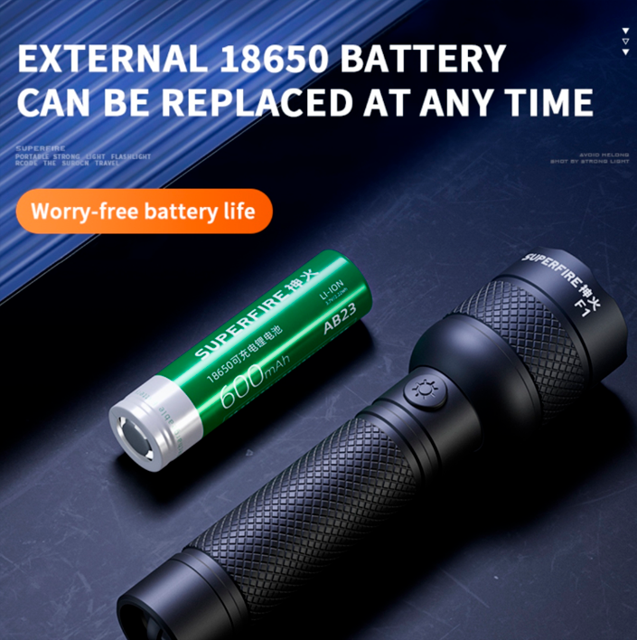 Ліхтар ручний акумуляторний SuperFire F1 150 Lumen IP43 (2511599126) - фото 4 Ліхтар ручний акумуляторний SuperFire F1 150 Lumen IP43 (2511599126) - фото 4