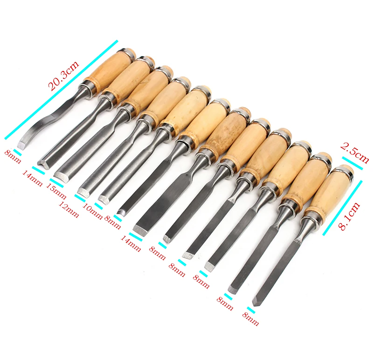 Набор стамесок для резьбы по дереву 12 шт. - фото 9