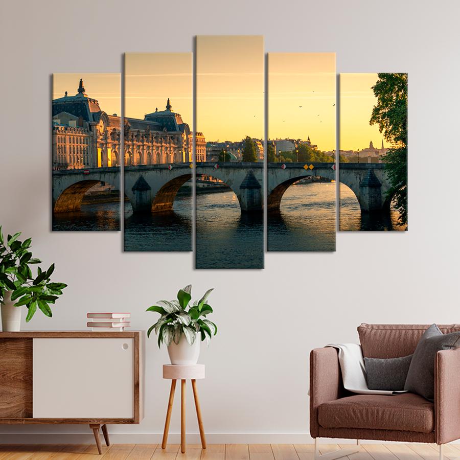 Картина город Старинный мост Руаяль в Париже 187x119 см (A587-5)