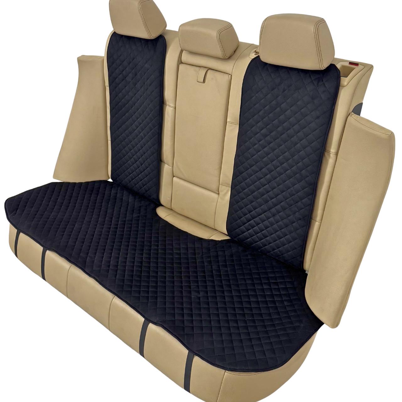 Чехол-накидка на заднее сиденье авто из алькантары Runa Комплект Черный (326-3-N)