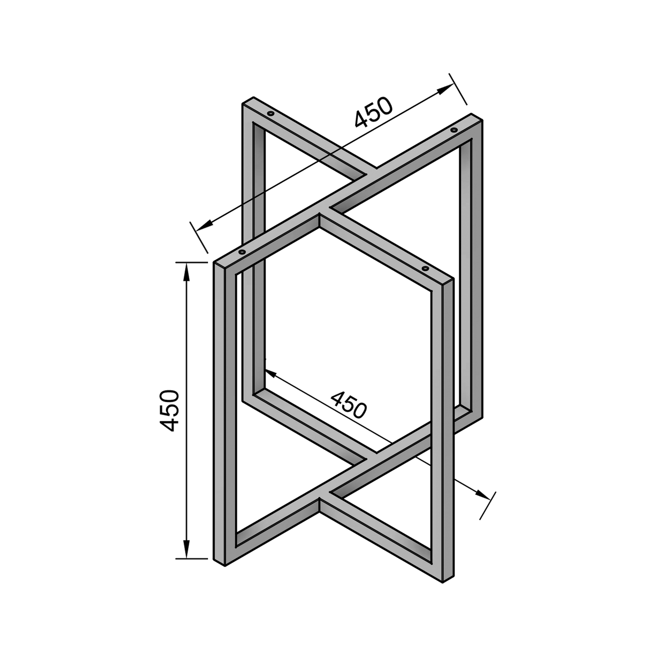Каркас для журнального стола из металла 450х450 мм H 450 мм Золотой (1106) - фото 6