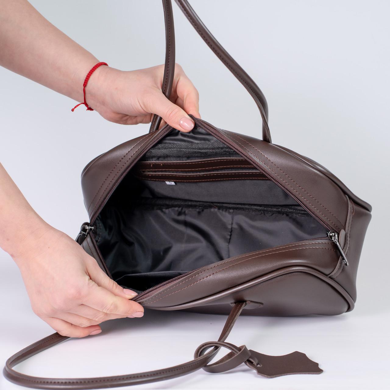 Сумка женская багет из экокожи XENIA № 01-25 Коричневый - фото 3 Сумка женская багет из экокожи XENIA № 01-25 Коричневый - фото 3