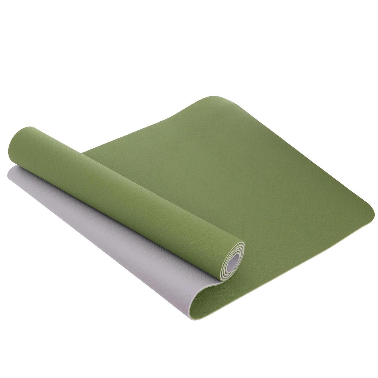 Коврик для йоги фитнеса двухсторонний Feel Fit не скользящий 183х61 см 6 мм Зелено-белый Коврик для йоги фитнеса двухсторонний Feel Fit не скользящий 183х61 см 6 мм Зелено-белый