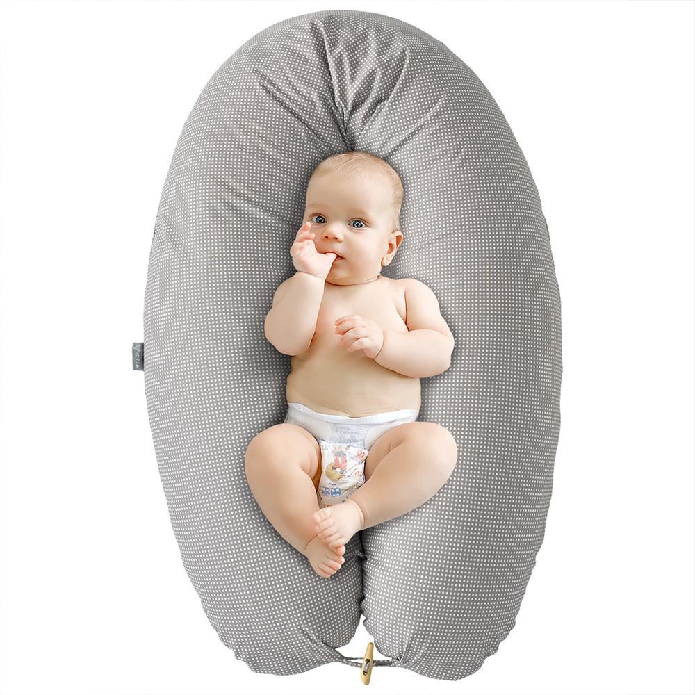 Подушка для беременных и кормления PAPAELLA Горошек гипоаллергенная наволочка на молнии 30х190 см Серый (13016) - фото 2 Подушка для беременных и кормления PAPAELLA Горошек гипоаллергенная наволочка на молнии 30х190 см Серый (13016) - фото 2