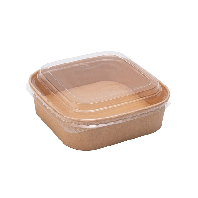 Салатник крафтовий з кришкою 750 мл 175х175x45 мм (29682801)