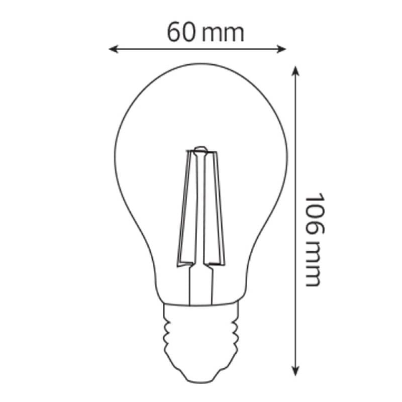 Лампа світлодіодна Horoz Electric Filament Globe-8 8W A60 Е27 4200К - фото 3