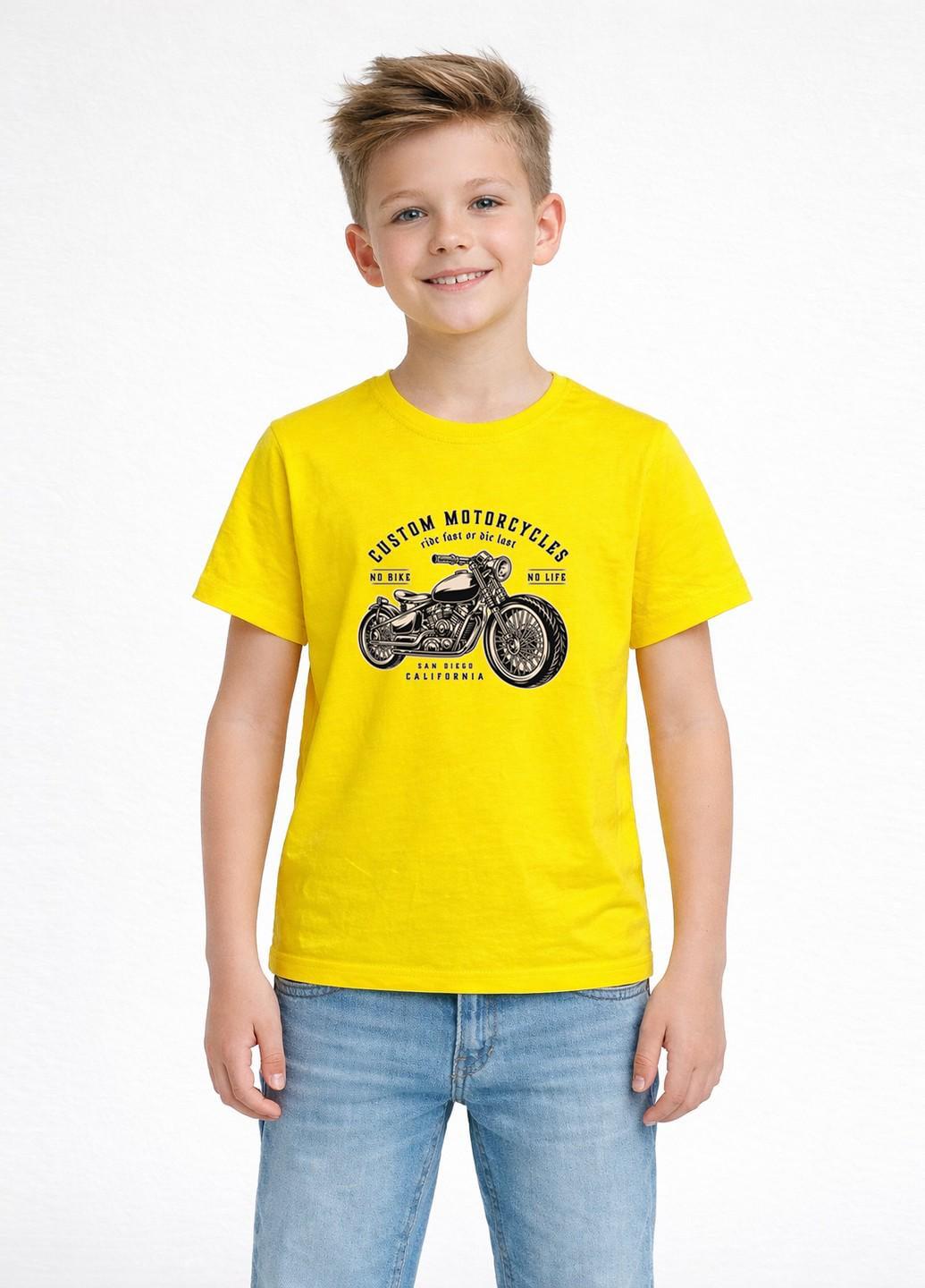 Футболка детская Наталюкс "Motorcycle" р. 32 110-116 см Желтый (1238053064731)