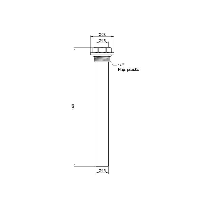 Штуцер для выносного датчика SD Plus 140х13х1/2" (SD256W15) - фото 2