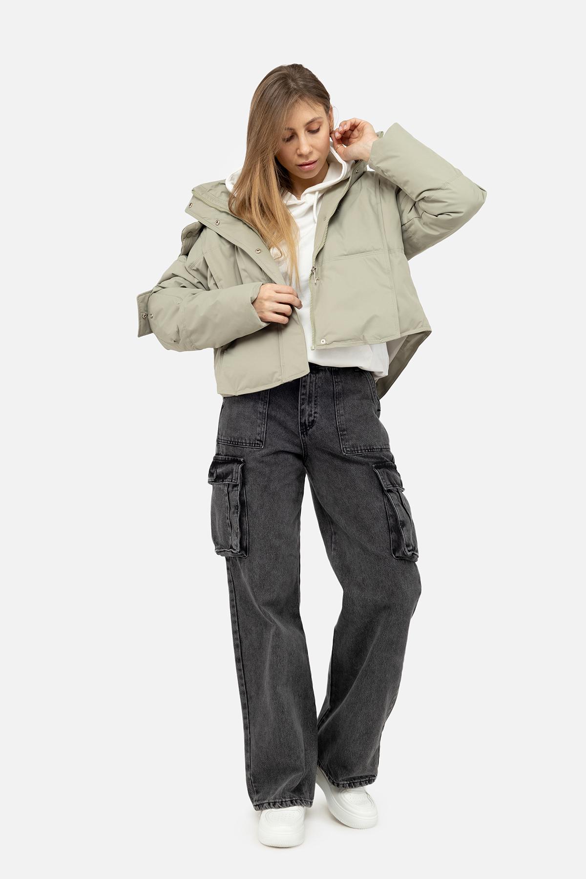 Куртка женская ЦБ-00238359 р. 50 Оливковый (28422036)