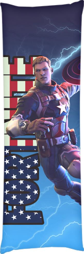 Подушка дакимакура Fortnite Captain America 50х150 см (13545636)