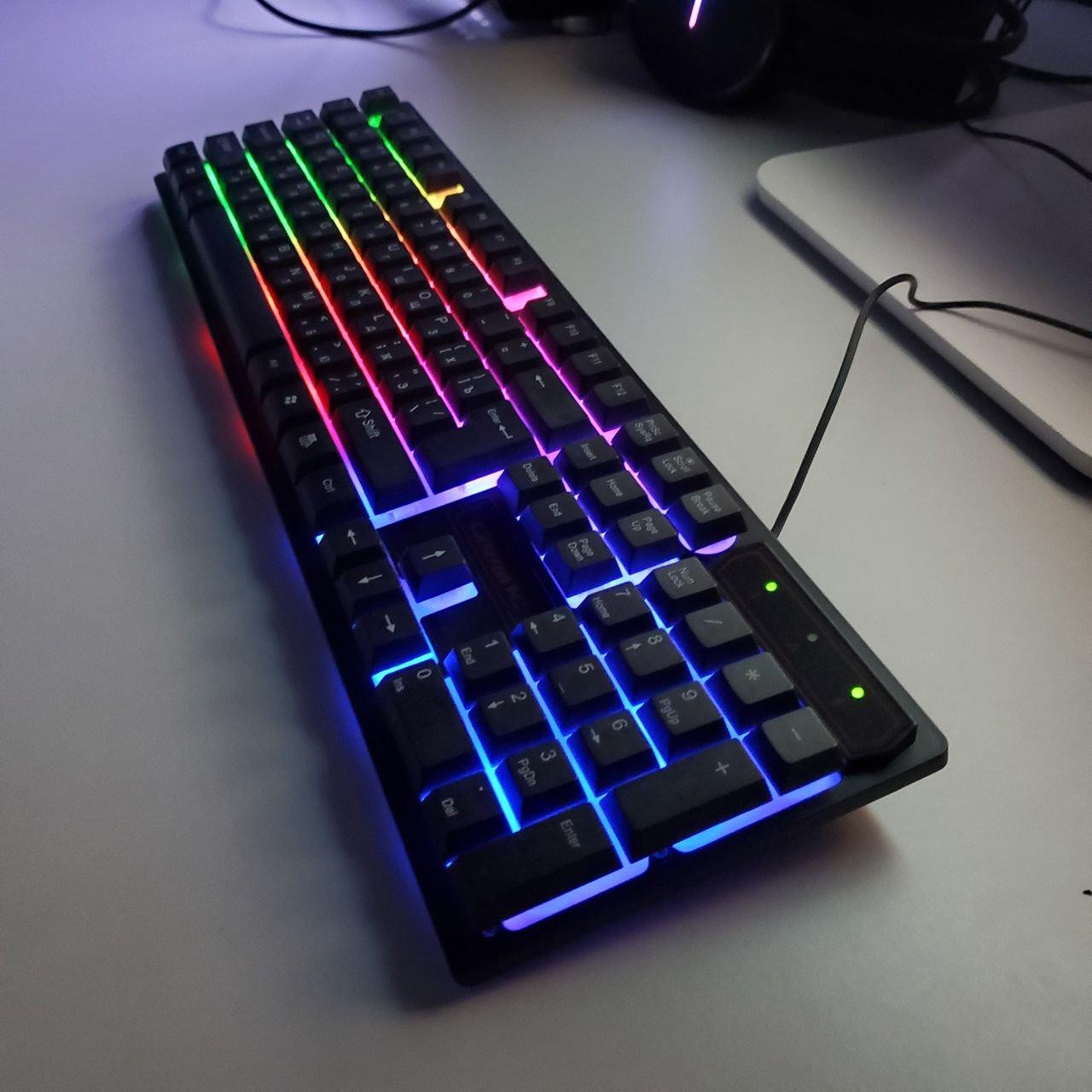 Провідна ігрова клавіатура з мишкою з яскравим RGB-LED підсвічуванням USB (kr-6300TZ) - фото 4