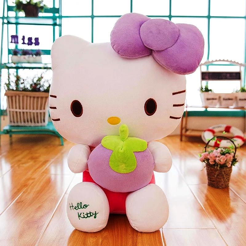 М'яка іграшка плюшева Masyasha Hello Kitty З ягідкою KK-30 30 см Біло-бузковий (14519867) - фото 3