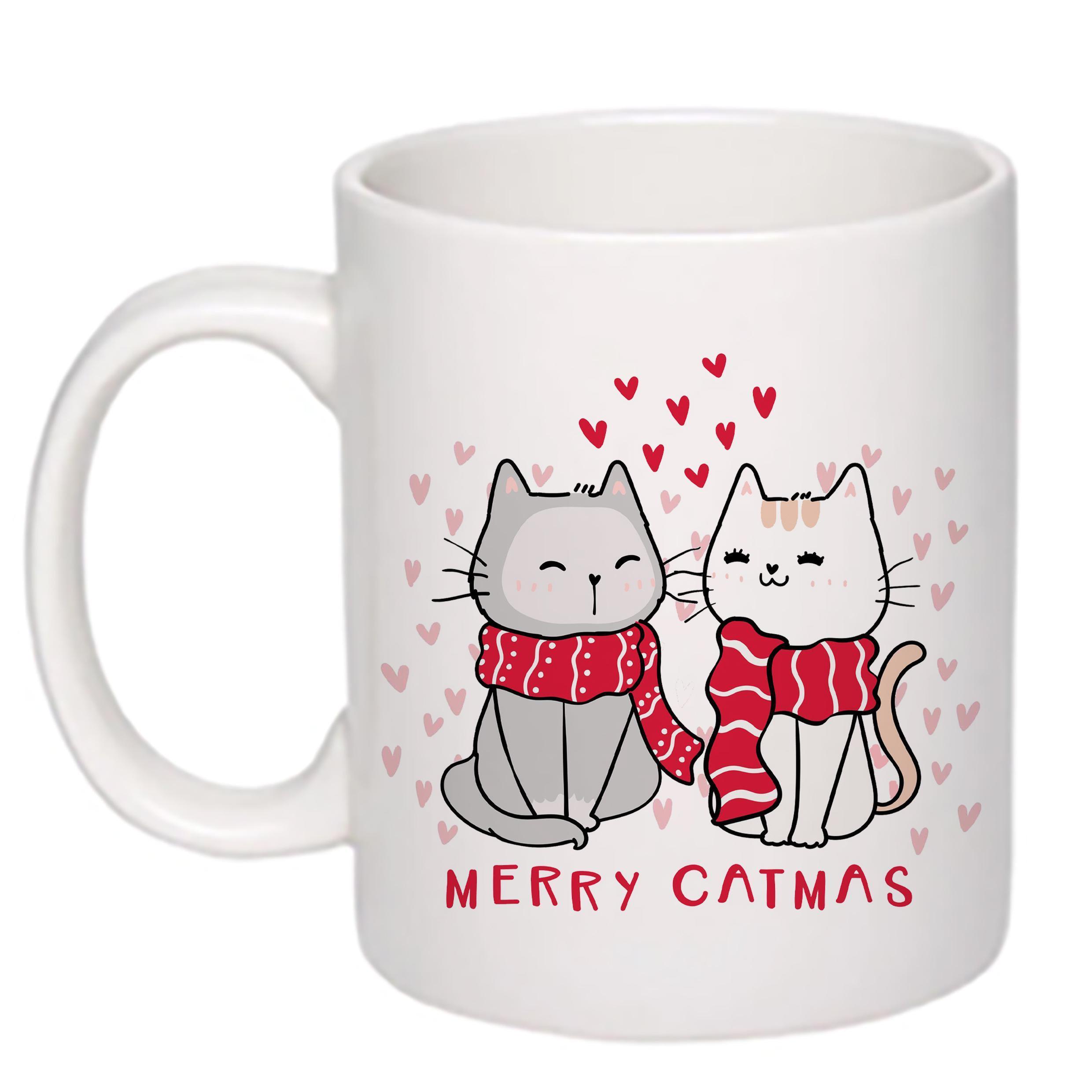 Чашка с печатью Merry Catmas 330 мл Белый (21381) Чашка с печатью Merry Catmas 330 мл Белый (21381)