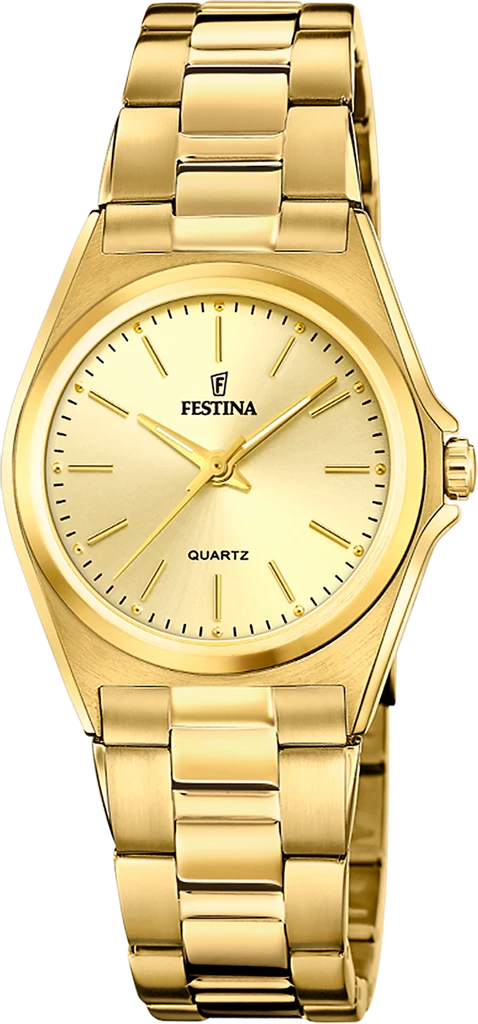 Наручные часы женские Festina F20557/3 Classics со стальным корпусом WR 50 м и золотистым циферблатом