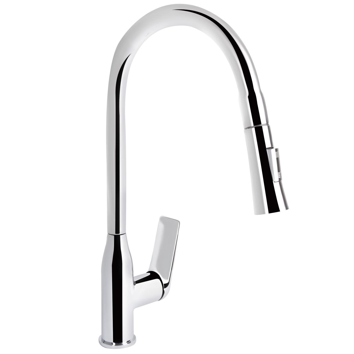 Змішувач для кухні Q-tap Vlasta New QTVLA344CRM45646 із висувною лійкою Хром (233667)