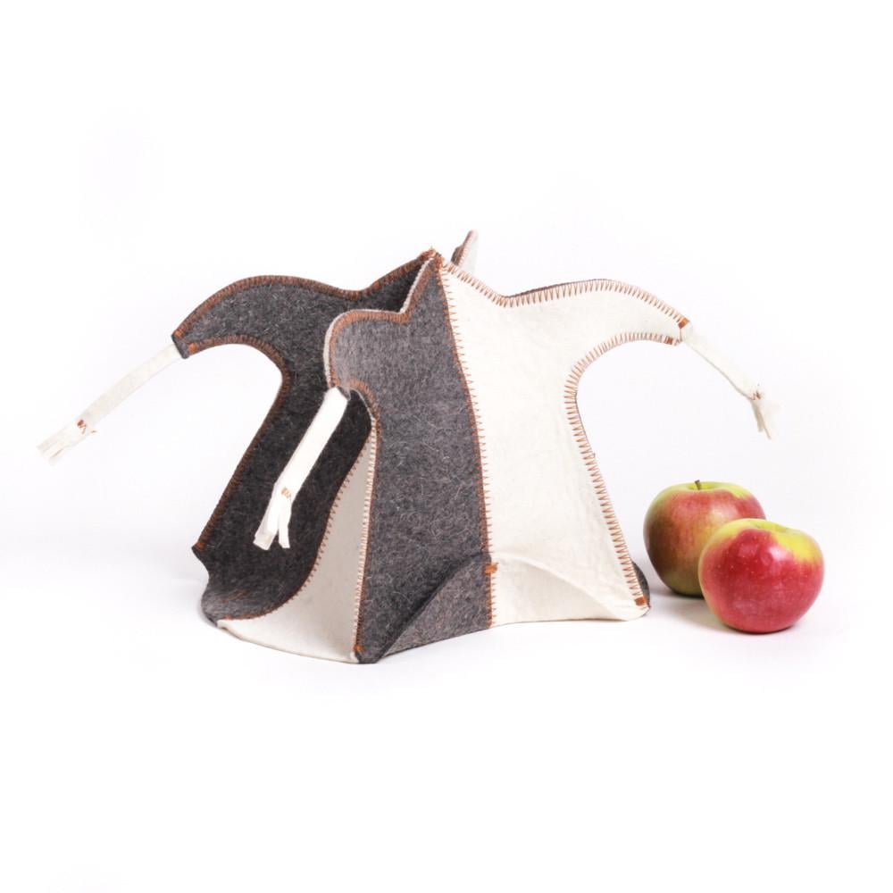 Банная шапка Luxyart "Арлекин" натуральный войлок Серый/Белый (LA-078)