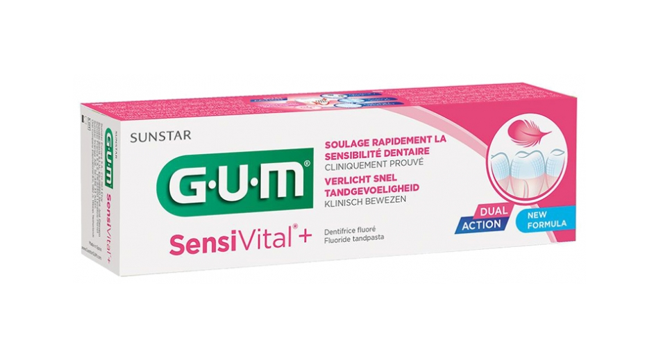 Зубная паста для чувствительных зубов G.U.M Sensivital+ Dentifrice Fluoré с фтором 75 мл (35293731)