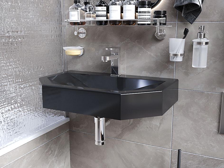 Умивальник підвісний Status Convers 60 Black (676) - фото 2