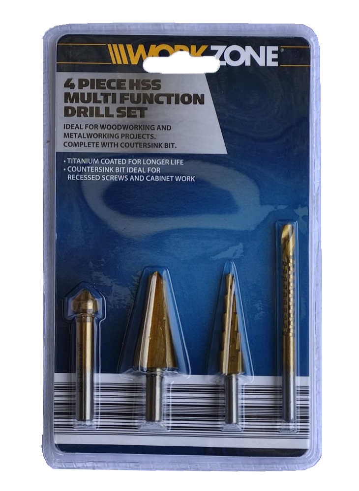 Набір свердел по металу багатопрофільних 4 шт. (45472)