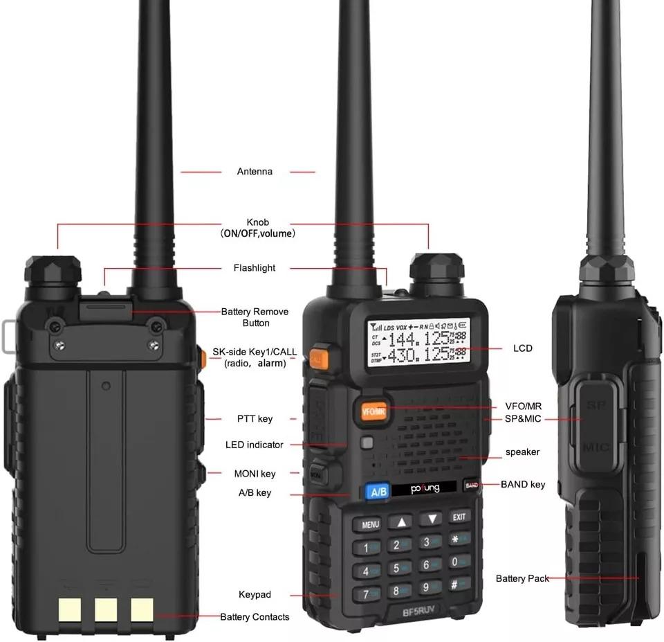 Рація дводіапазонна Pofung BF5RUV Walkie Talkie 5R до 5 км 3800 мАг - фото 7