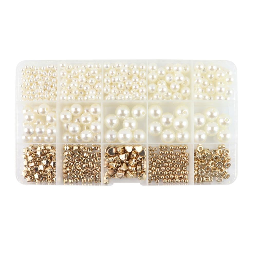Набор бисера жемчужные бусины/бусины Золотистый (4533)