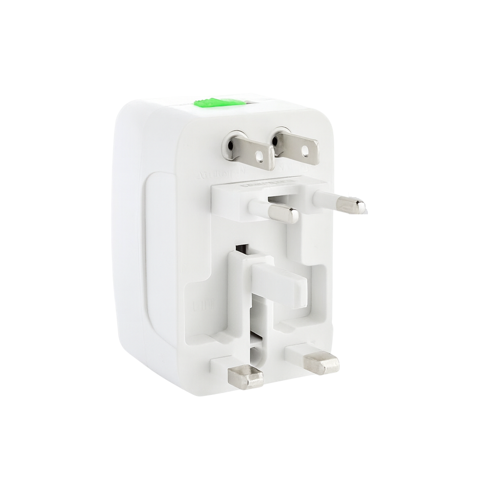 Переходник розетки EU/UK/US/AU универсальный дорожный сетевой (503523)