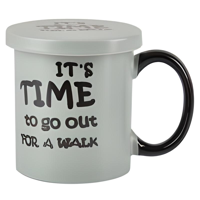 Чашка Limited Edition TIME с крышкой 310 мл Серый (HTK-049)