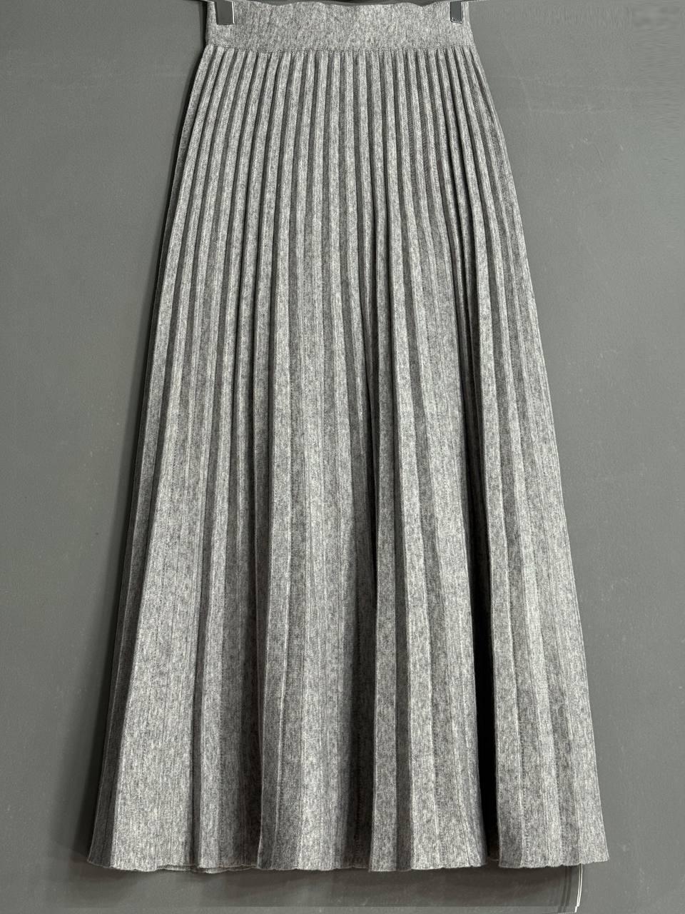 Юбка женская Accorddream 62313 вязаная плиссе миди на резинке OS Серый (5346) - фото 1