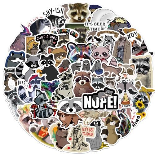 Набор наклеек Еноты Raccoons 50 шт.