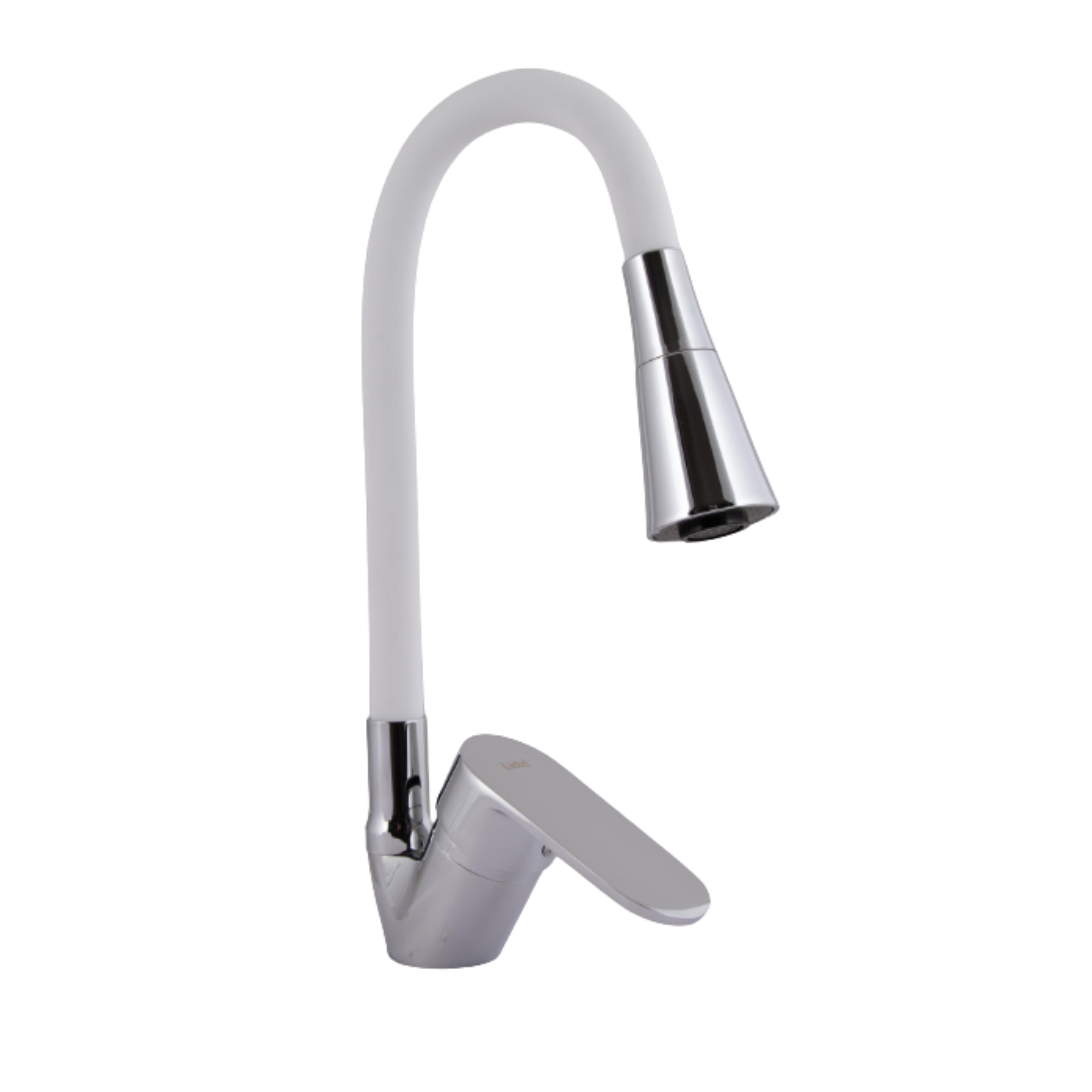 Смеситель для кухни Lidz Tani 008F3 k40 LDTAN008F3WCR37037 с гибким изливом White/Chrome
