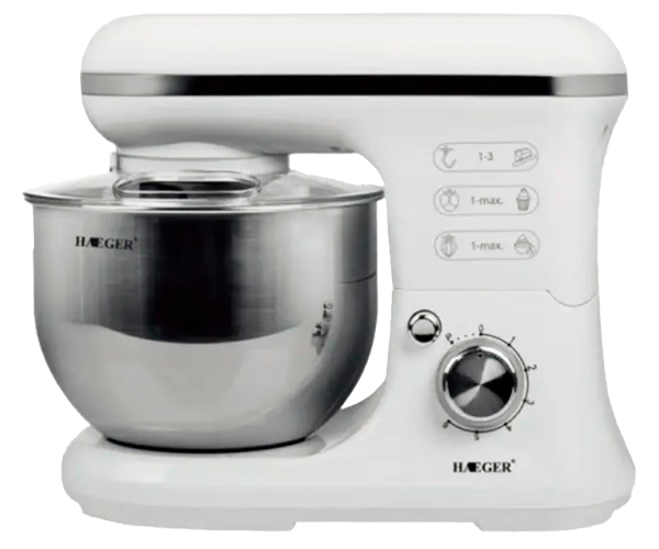 Миксер-тестомис планетарный Haeger HG-6668 чаша 5 л 1200 Вт Белый (HG-6668_2956)