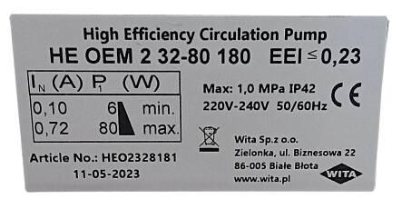 Насос циркуляційний частотний Wita HE OEM 2 80-32/180 (HEO2328181) - фото 4