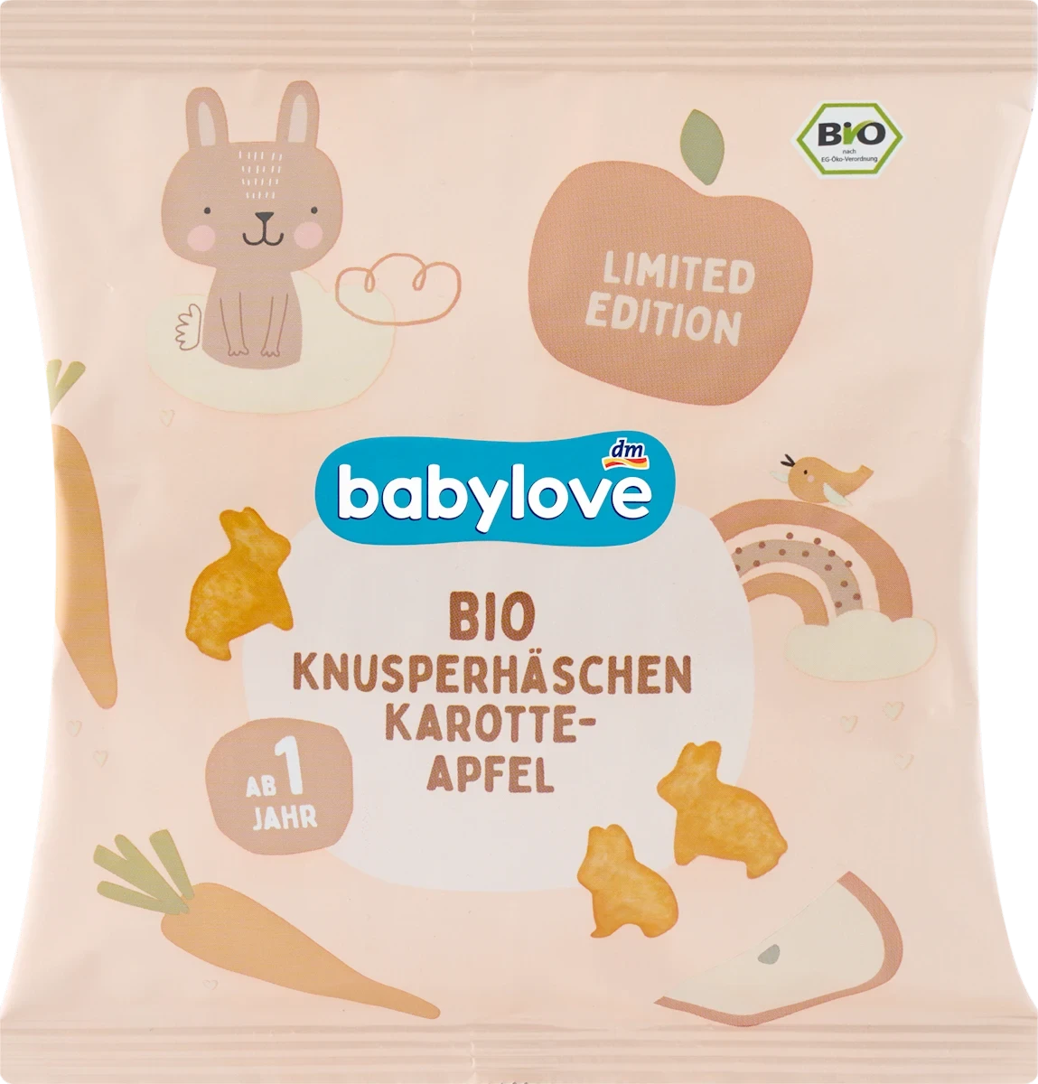 Мультизерновые снеки Babylove со вкусом ЯБЛОКО/МОРКОВЬ для детей с 12 месяцев 30 г (2932930281)