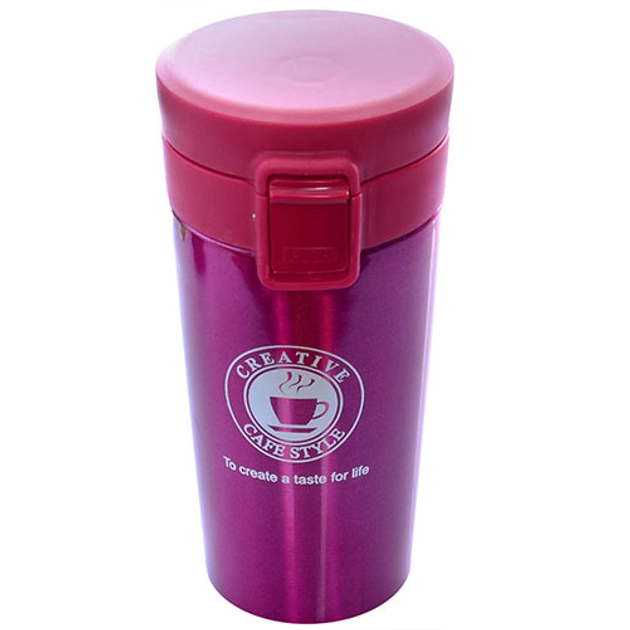 Термокухоль із нержавіючої сталі з подвійними стінками 500 мл Рожевий (17493)