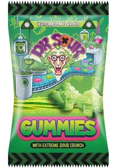 Цукерки кислі желейні Dr Sour Gummies зі смаком кавуна 200 г (2365559299)