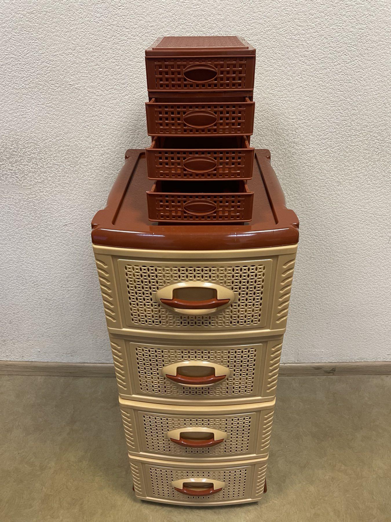 Комод мини ластиковый Консенсус ROTANGE 4 ящик 27х19х26,5 см Коричневый (28790325) - фото 10 Комод мини ластиковый Консенсус ROTANGE 4 ящик 27х19х26,5 см Коричневый (28790325) - фото 10