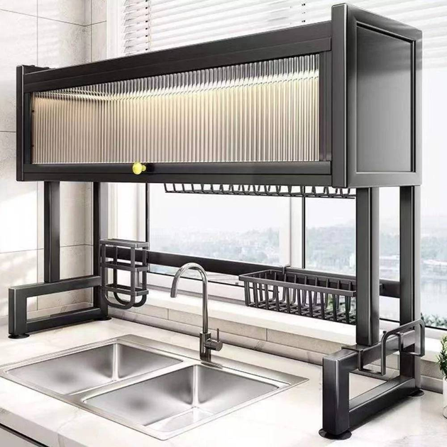 Органайзер двухъярусный для сушки и хранения посуды со шкафчиком над раковиной 65 см - фото 10 Органайзер двухъярусный для сушки и хранения посуды со шкафчиком над раковиной 65 см - фото 10