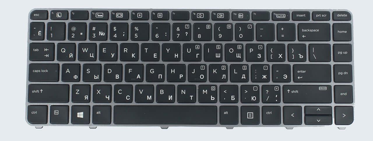 Клавіатура для ноутбука HP EliteBook 745 G3 з підсвічуванням клавіш матова (836307-251)