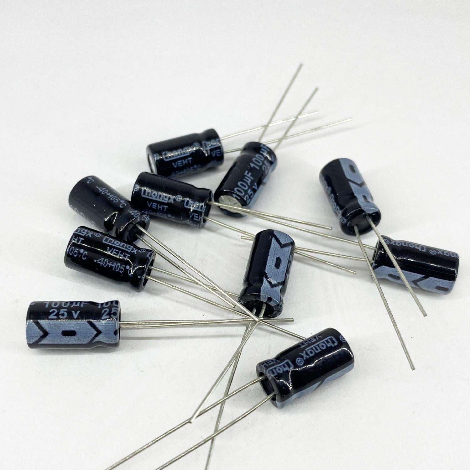 Электролитические конденсаторы ChongX 100 мкф 25V 6x11 мм 105 °C (5407)